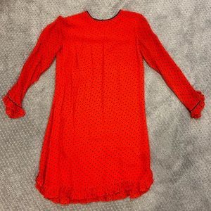 Ganni Mullin polka dot red dress